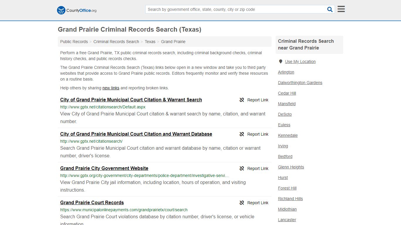 Criminal Records Search - Grand Prairie, TX (Arrests ...